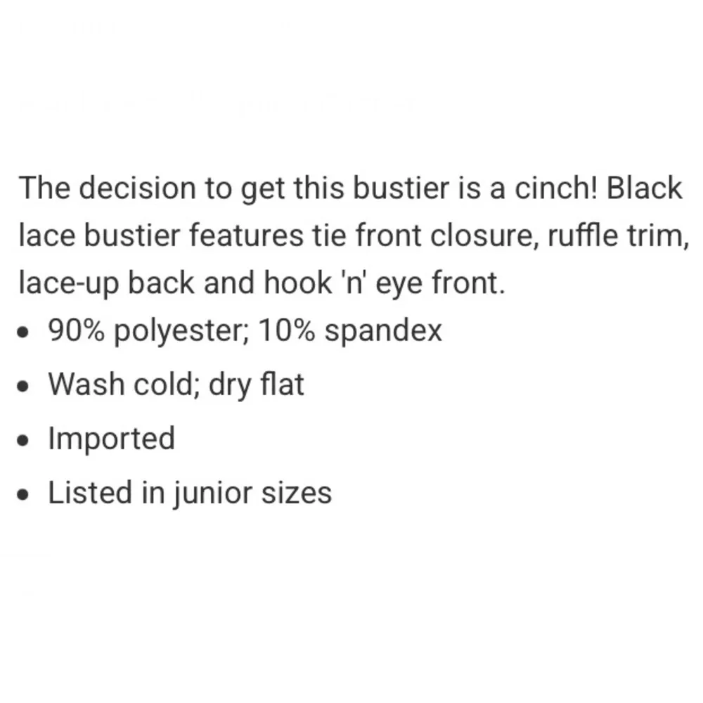 HOT TOPIC BLACK LACE JACQUARD BUSTIER CORSET - Picture 4 of 4